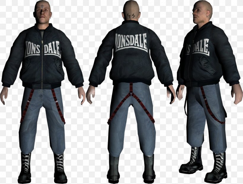 Lonsdale Grand Theft Auto: San Andreas Neo-Nazism Skinhead, PNG, 1091x828px, Lonsdale, Braces, Clothing, Dry Suit, Grand Theft Auto Download Free