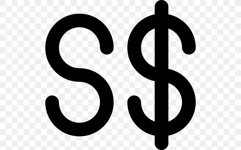 Singapore Dollar Dollar Sign Hong Kong Dollar, PNG, 512x512px, Singapore, Black And White, Currency, Currency Symbol, Dollar Download Free