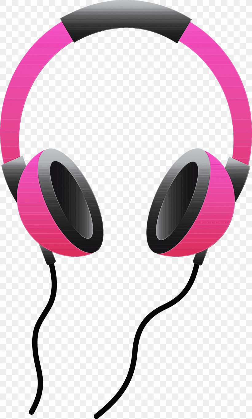 Headphones Pink Audio Equipment Gadget Technology, PNG, 2110x3509px, Watercolor, Audio Accessory, Audio Equipment, Gadget, Headphones Download Free
