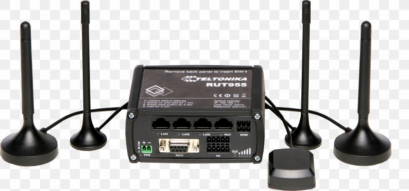 TELTONIKA RUT955 Router Dual SIM Wi-Fi LTE, PNG, 2894x1358px, Teltonika Rut955, Dual Sim, Electronics, Electronics Accessory, Ethernet Download Free
