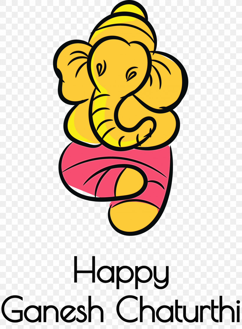 Cartoon Yellow Line Happiness Flower, PNG, 2209x3000px, Ganesh Chaturthi, Behavior, Cartoon, Flower, Ganesh Download Free