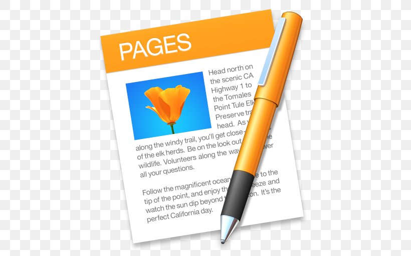 Pages IWork MacOS Apple, PNG, 512x512px, Pages, App Store, Apple, Brand, Computer Software Download Free