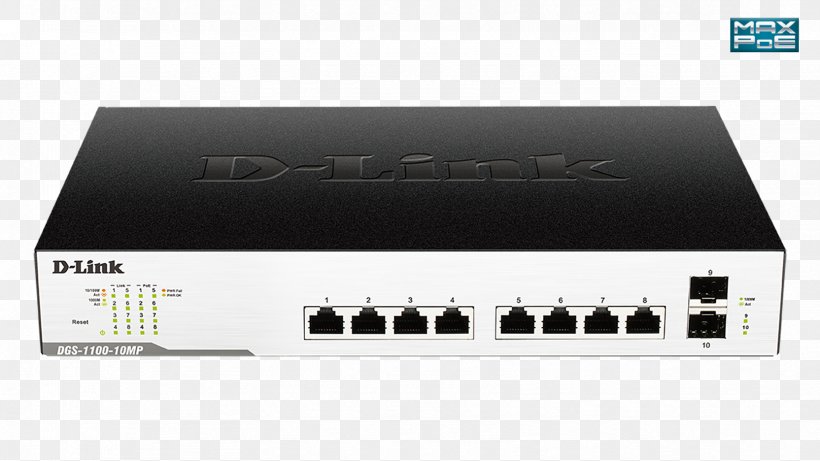 Power Over Ethernet Gigabit Ethernet Small Form-factor Pluggable Transceiver Network Switch IEEE 802.3at, PNG, 1664x936px, 10 Gigabit Ethernet, Power Over Ethernet, Audio Receiver, Dlink, Electronic Device Download Free