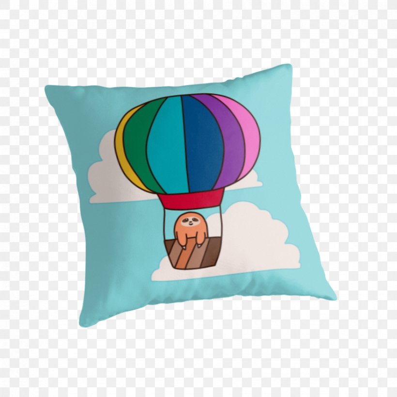 Throw Pillows Cushion Hot Air Balloon Sounds Good Feels Good, PNG, 875x875px, Throw Pillows, Aqua, Cushion, Hot Air Balloon, Pillow Download Free