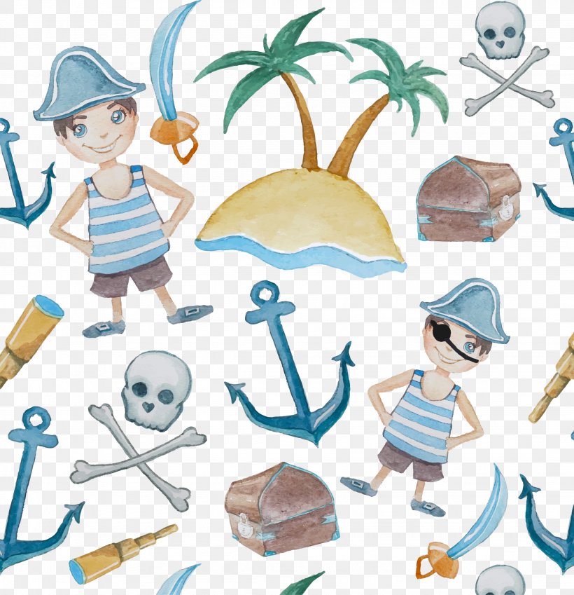 Piracy Watercolor Painting Illustration, PNG, 2258x2338px, Piracy, Adventure Film, Area, Art, Artwork Download Free