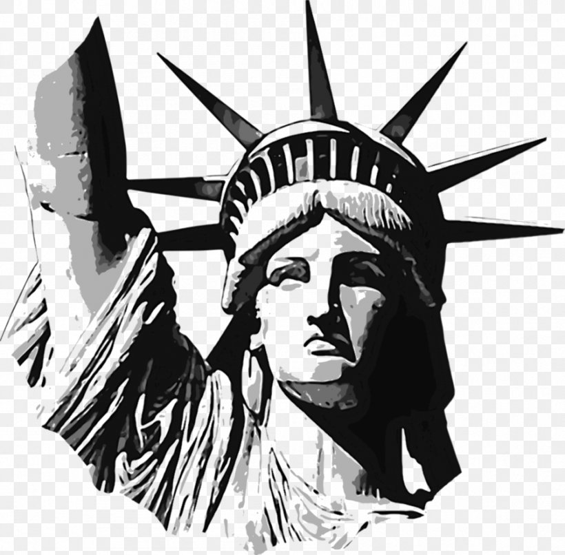 Statue Of Liberty New Jersey The New Colossus Donald Trump Drawing, PNG, 901x886px, Statue Of Liberty, Art, Black And White, Brand, Donald Trump Download Free