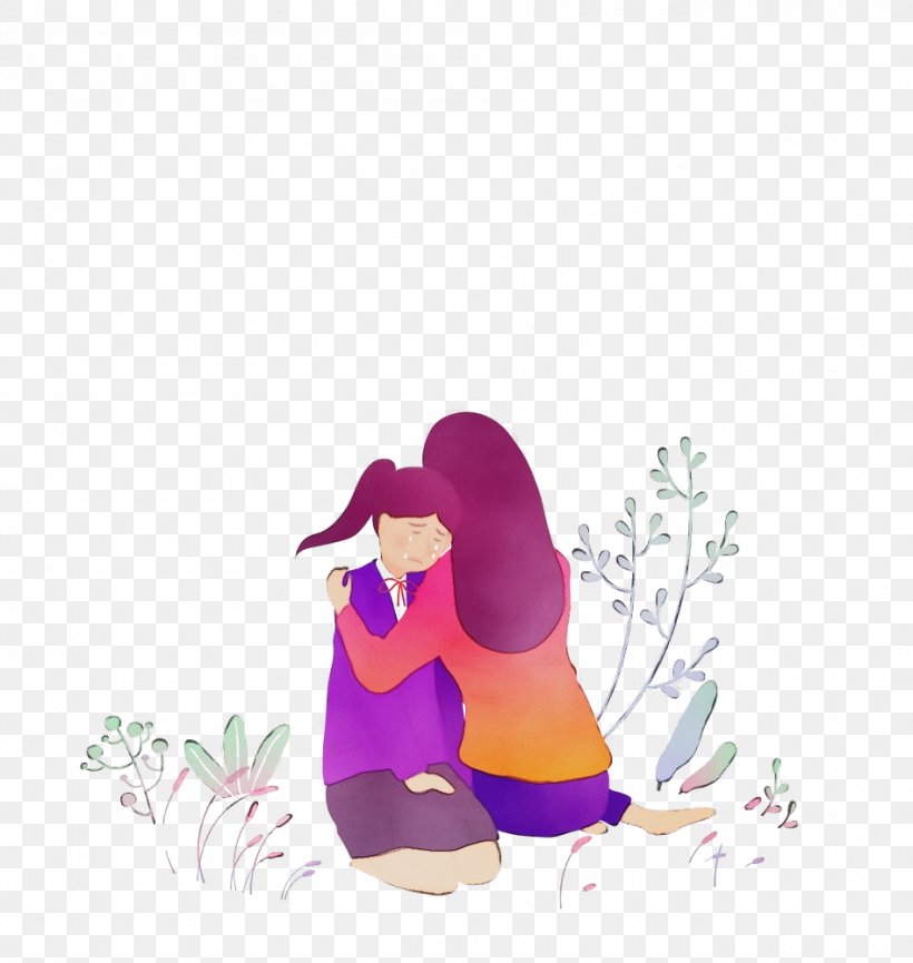 Violet Cartoon Purple Sitting Plant, PNG, 947x1000px, Watercolor, Cartoon, Kneeling, Paint, Physical Fitness Download Free