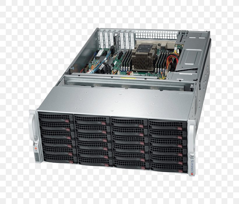 Disk Array Computer Servers Xeon Super Micro Computer, Inc. Serial Attached SCSI, PNG, 700x700px, Disk Array, Central Processing Unit, Computer Cluster, Computer Component, Computer Hardware Download Free