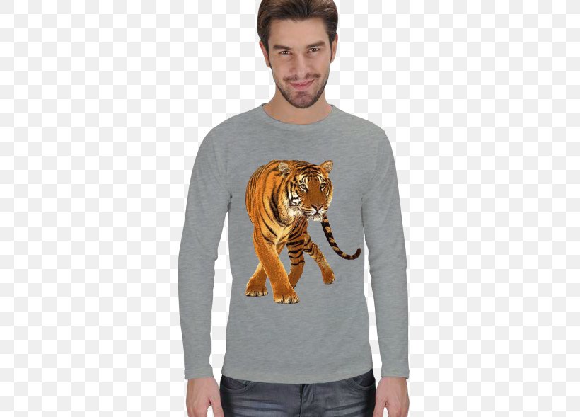 Long-sleeved T-shirt Tiger IPhone 6, PNG, 522x589px, Tshirt, Big Cats, Bluza, Carnivoran, Clothing Download Free