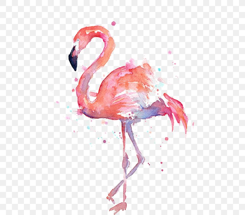 Watercolor Painting Flamingo Art Canvas, PNG, 480x717px, Watercolor Painting, Art, Artist, Beak, Bird Download Free
