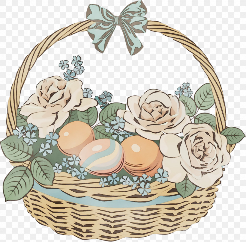 Gift Basket Basket Hamper Present Easter, PNG, 1600x1578px, Easter Basket Cartoon, Basket, Easter, Eggs, Gift Basket Download Free