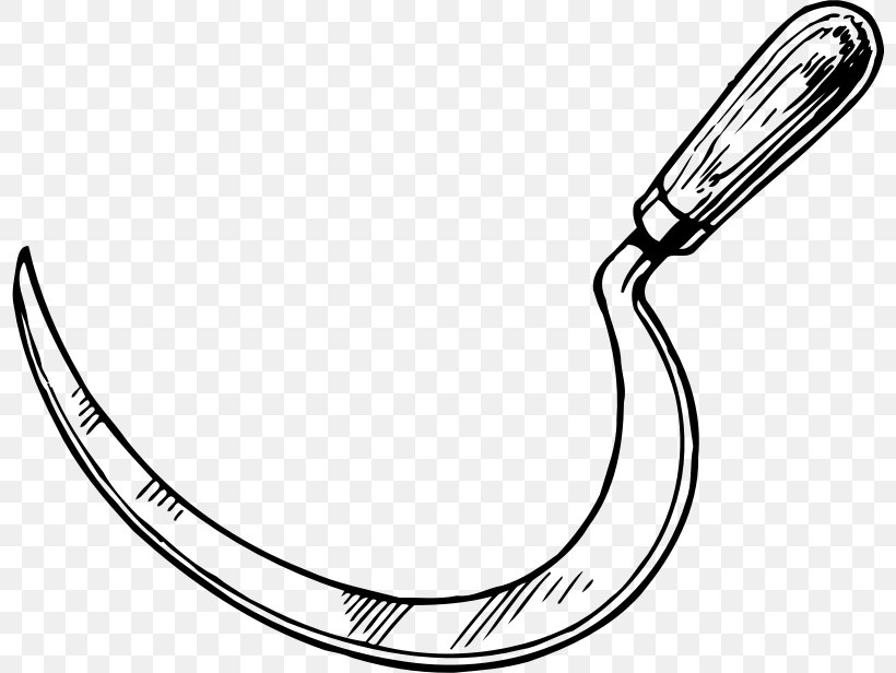 Hammer And Sickle Death Clip Art, PNG, 798x616px, Sickle, Bicycle Part, Black And White, Body Jewelry, Death Download Free