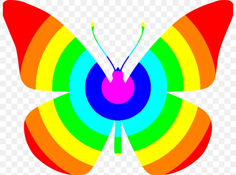 Butterfly Color Rainbow Yellow Clip Art, PNG, 800x607px, Butterfly, Butterflies And Moths, Color, Insect, Invertebrate Download Free