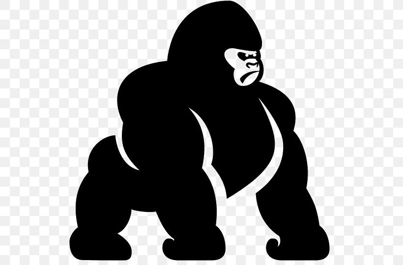 Gorilla Clip Art, PNG, 540x540px, Gorilla, Ape, Blackandwhite, Fictional Character, Human Download Free