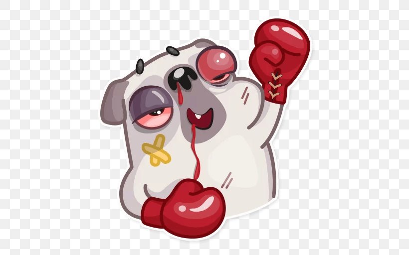 Sticker Pug Boxing Glove, PNG, 512x512px, Watercolor, Cartoon, Flower, Frame, Heart Download Free