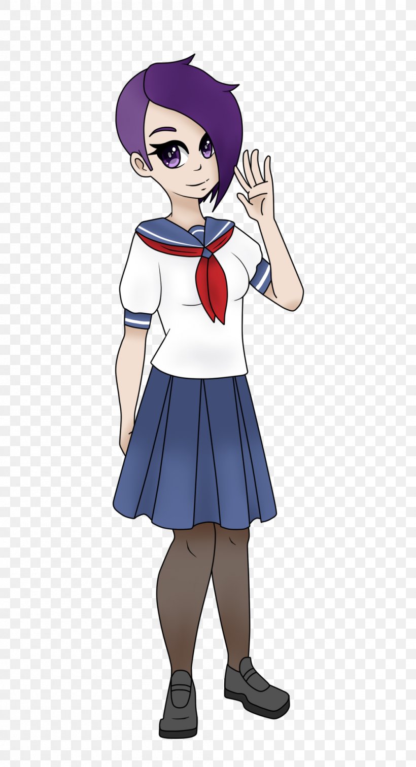 Yandere Simulator Character School Uniform, PNG, 1000x1846px, Watercolor, Cartoon, Flower, Frame, Heart Download Free