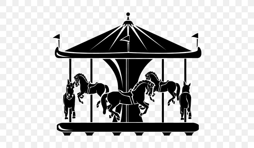 Horse Carousel Traveling Carnival Silhouette Photography, PNG, 480x480px, Horse, Amusement Park, Black And White, Carousel, Drumline Download Free