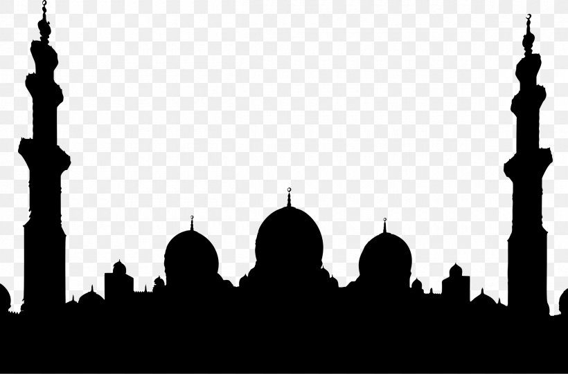 Sheikh Zayed Mosque Sultan Qaboos Grand Mosque Silhouette Place Of Worship, PNG, 2400x1584px, Sheikh Zayed Mosque, Arch, Black And White, Building, City Download Free