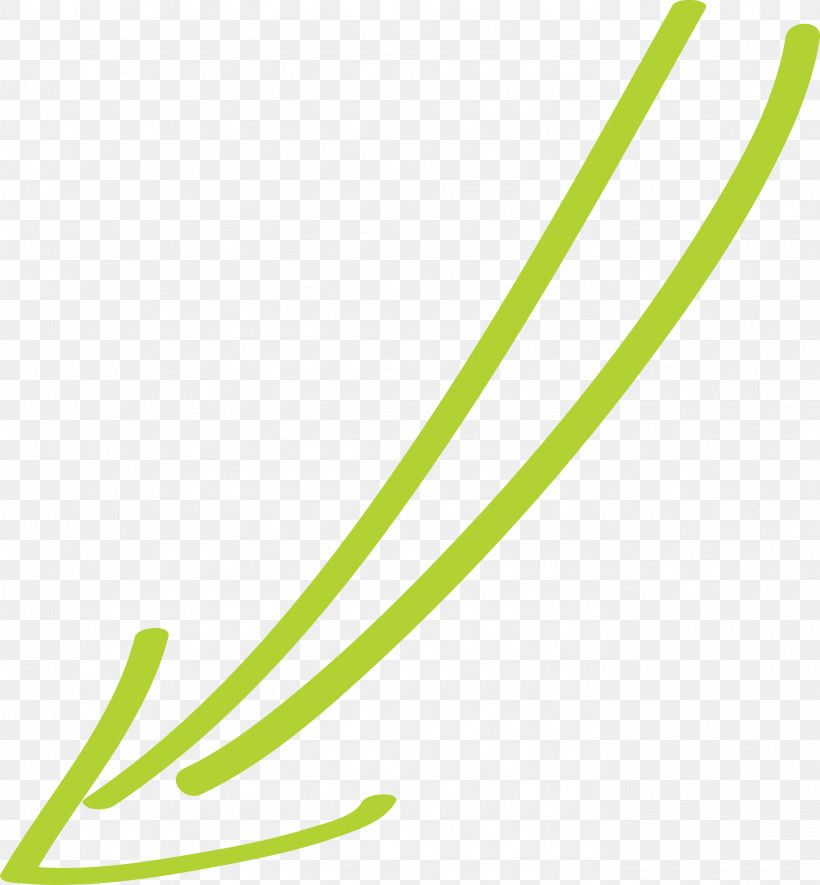 Hand Drawn Arrow, PNG, 2777x3000px, Hand Drawn Arrow, Green, Line, Plant Download Free