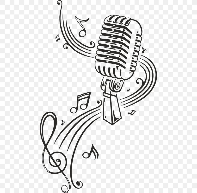 Microphone Vector Graphics Musical Note Clip Art, PNG, 487x800px, Watercolor, Cartoon, Flower, Frame, Heart Download Free