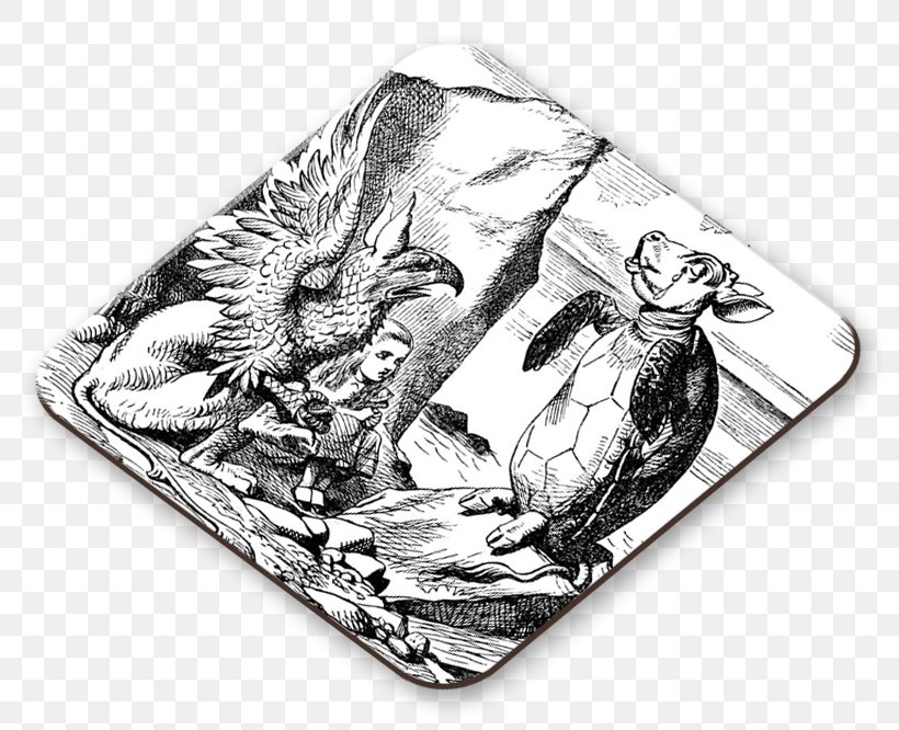 Alice's Adventures In Wonderland Cartoonist Drawing Illustrator Griffin, PNG, 791x666px, Cartoonist, Black And White, Coasters, Drawing, Editorial Cartoon Download Free