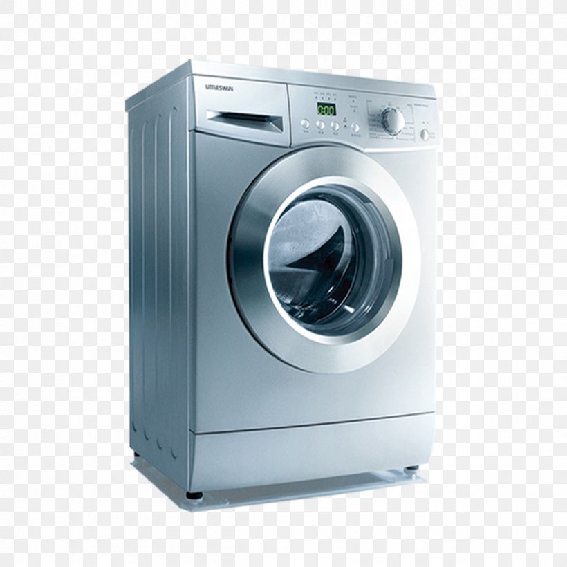 Washing Machine Laundry Clothes Dryer Home Appliance, PNG, 1200x1200px, Washing Machines, Clothes Dryer, Detergent, Electricity, Haier Download Free