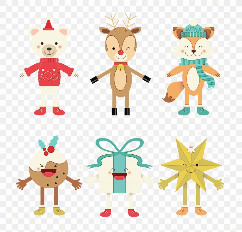 Christmas Tree Star, PNG, 3000x2876px, Santa Claus, Animal Figure, Cartoon, Character, Christmas Day Download Free