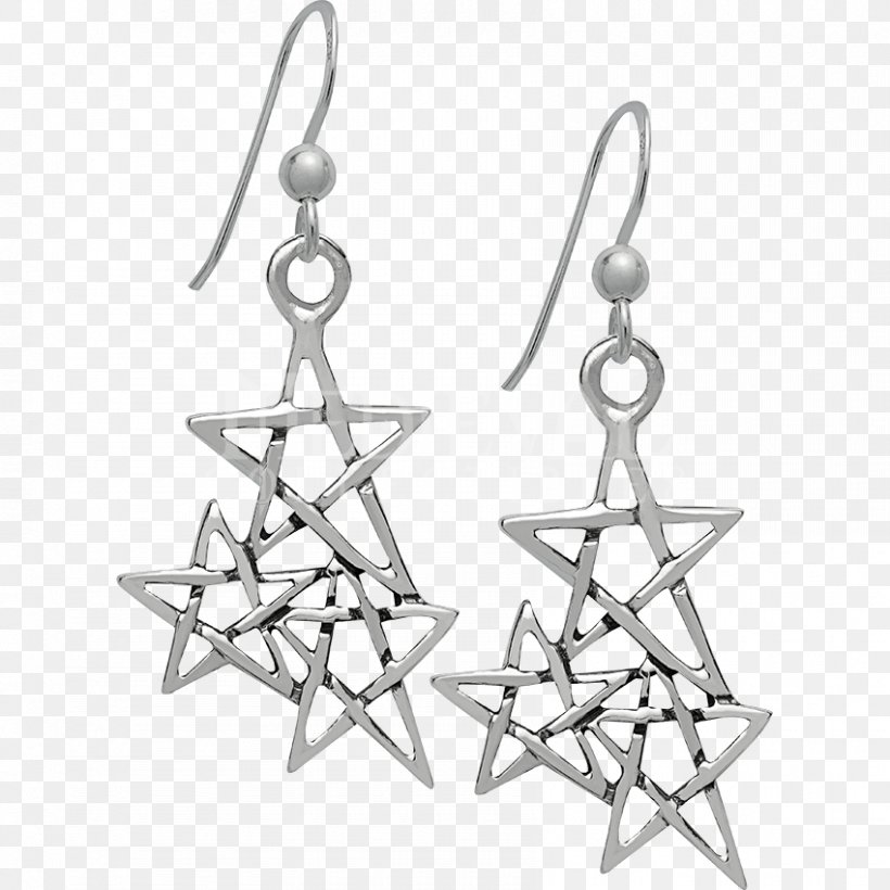 Earring Sterling Silver Triquetra Jewellery, PNG, 850x850px, Earring, Black And White, Body Jewellery, Body Jewelry, Chain Download Free