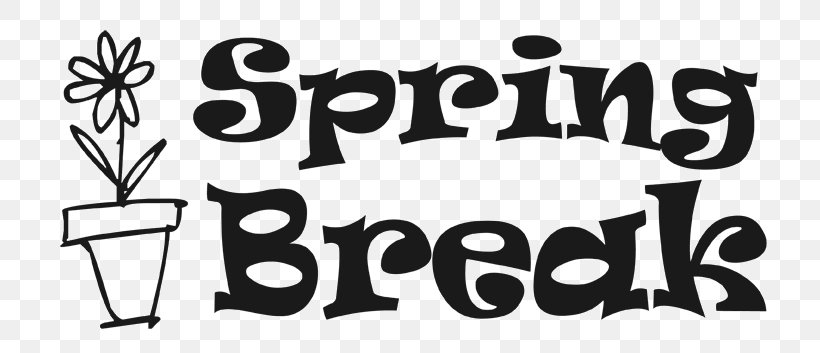 Spring Break Easter Clip Art, PNG, 764x353px, Spring Break, Black, Black And White, Brand, Calligraphy Download Free