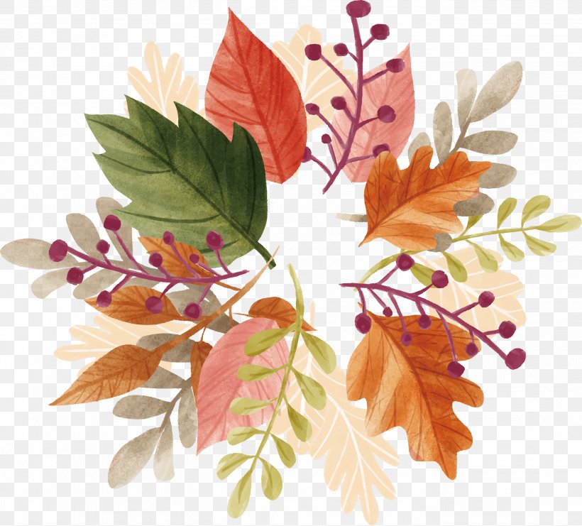 Watercolor Autumn Leaf Heading Box, PNG, 2721x2461px, Autumn, Autumn Leaf Color, Computer Graphics, Flower, Leaf Download Free