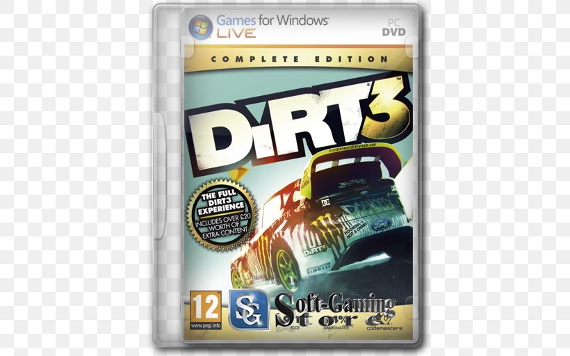 DiRT 3 Complete Edition PC Game Codemasters Xbox 360, PNG, 512x512px, Dirt 3, Brand, Codemasters, Colin Mcrae Rally, Dirt 3 Complete Edition Download Free