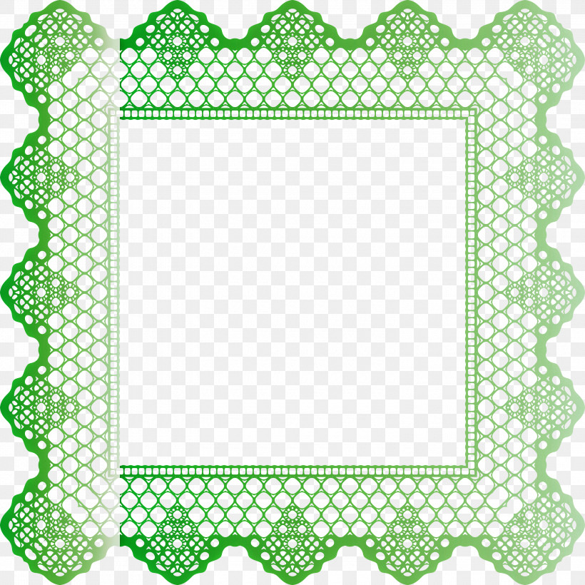 Square Lace, PNG, 3000x3000px, Square Lace, Green, Picture Frame, Rectangle Download Free