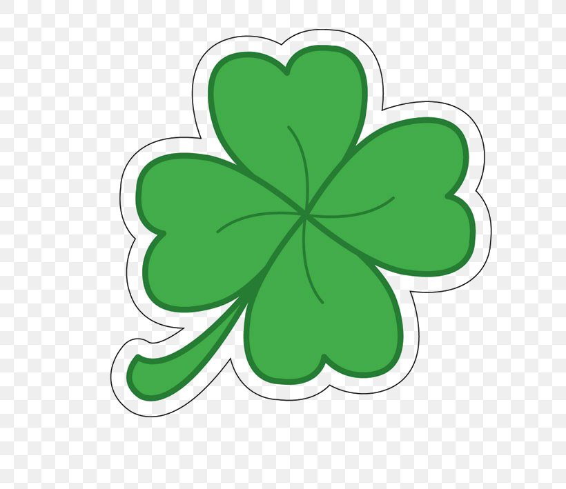 Four-leaf Clover Sticker Image Decal, PNG, 708x709px, Fourleaf Clover, Clover, Decal, Drawing, Flower Download Free