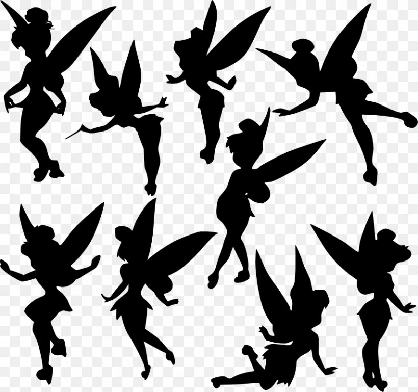 Tinker Bell Peeter Paan Peter Pan Silhouette, PNG, 853x800px, Tinker Bell, Black And White, Fictional Character, Membrane Winged Insect, Monochrome Download Free