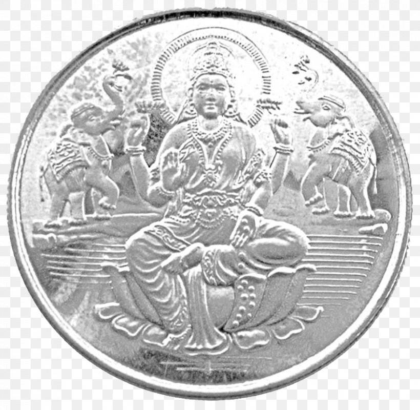 India Ganesha Lakshmi Silver Coin, PNG, 850x830px, India, Ancient History, Black And White, Bronze Medal, Coin Download Free