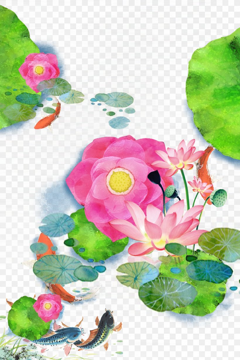 Koi Watercolor Painting Download, PNG, 1000x1500px, Koi, Acrylic Paint, Art, Child Art, Flora Download Free