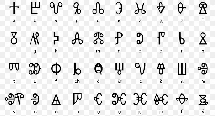 Glagolitic Script Alphabet Cyrillic Script Saints Cyril And Methodius Slavic Languages, PNG, 1006x544px, Glagolitic Script, Alphabet, Area, Black And White, Brand Download Free