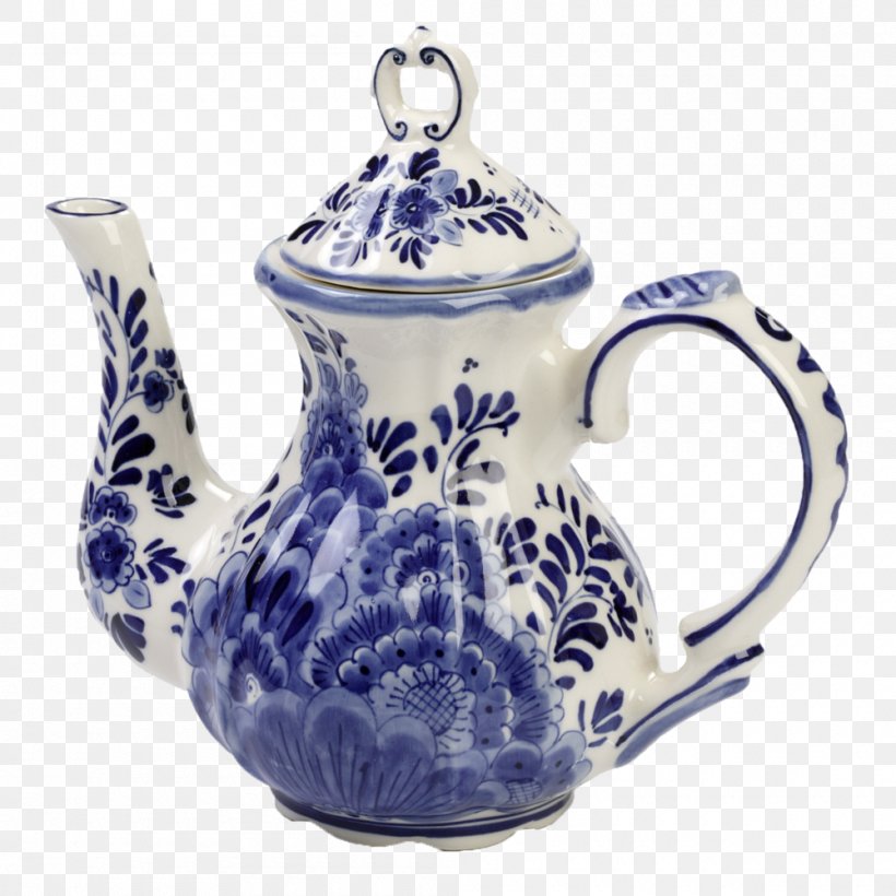 Teapot Coffee Delft Kettle, PNG, 1000x1000px, Teapot, Blue And White Porcelain, Blue And White Pottery, Ceramic, Coffee Download Free