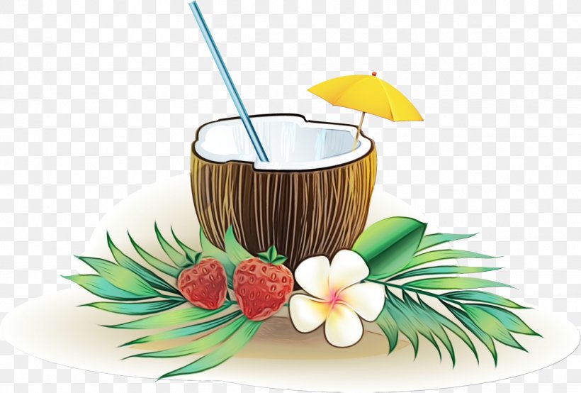 Coconut Tree Cartoon, PNG, 1418x959px, Watercolor, Coconut, Coconut Water, Coffee, Dish Download Free