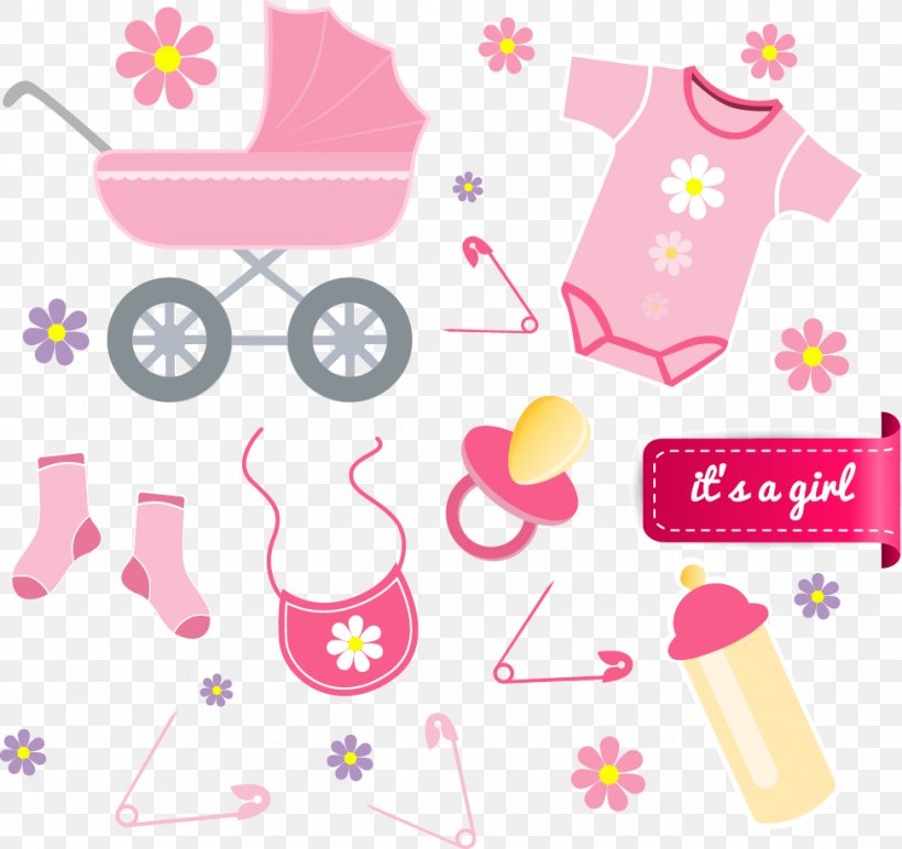 Infant Clothing Baby Announcement Euclidean Vector, PNG, 976x920px, Pink, Area, Baby Bottles, Baptismal Clothing, Clip Art Download Free