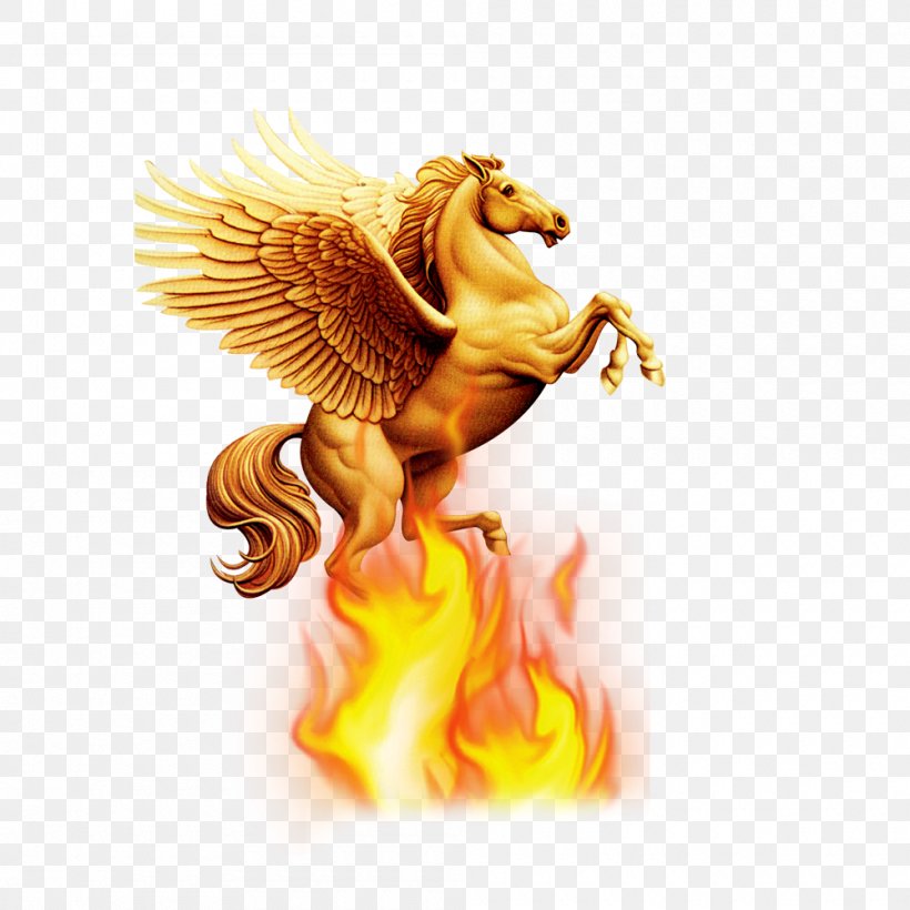 Pegasus Fire Flame, PNG, 1000x1000px, Horse, Angel, Copying, Fictional Character, Figurine Download Free