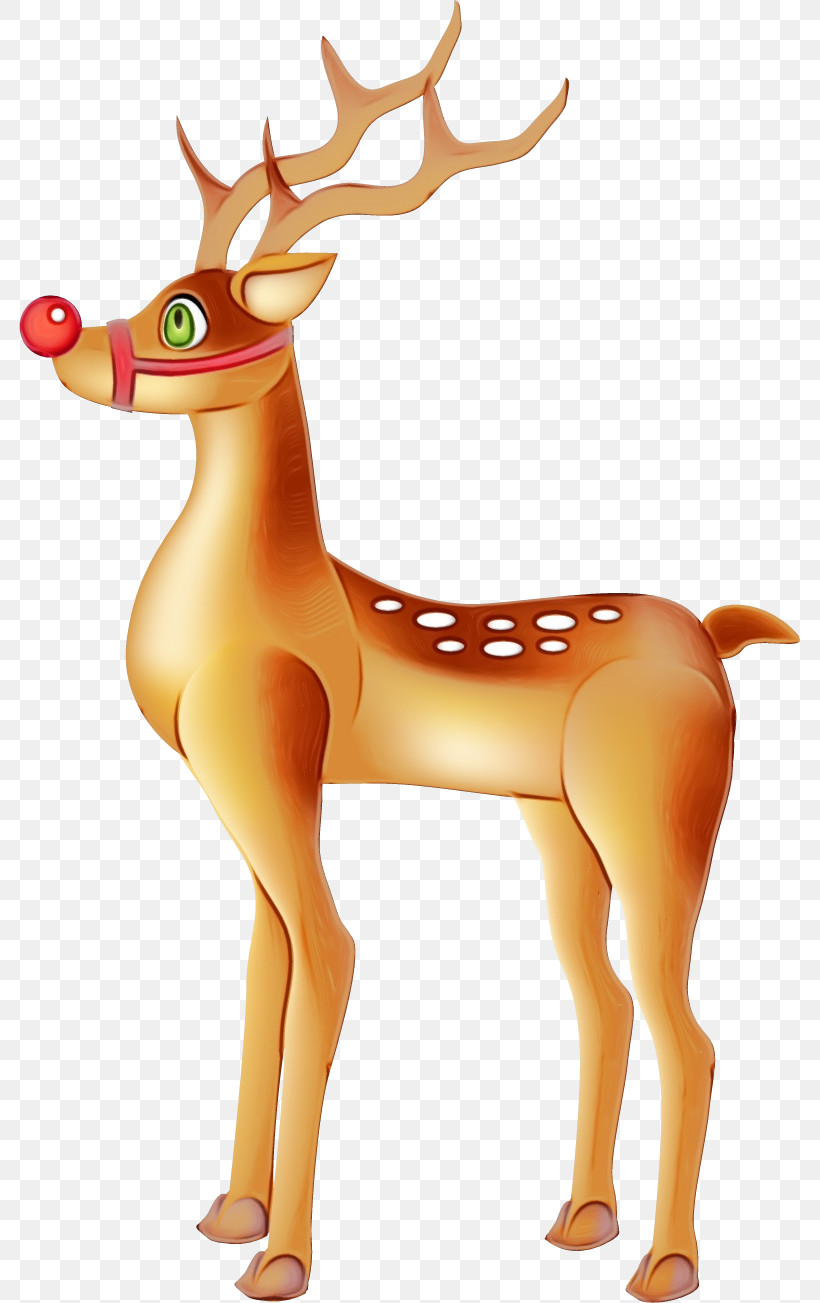 Reindeer, PNG, 781x1303px, Watercolor, Animal Figure, Deer, Fawn, Paint Download Free