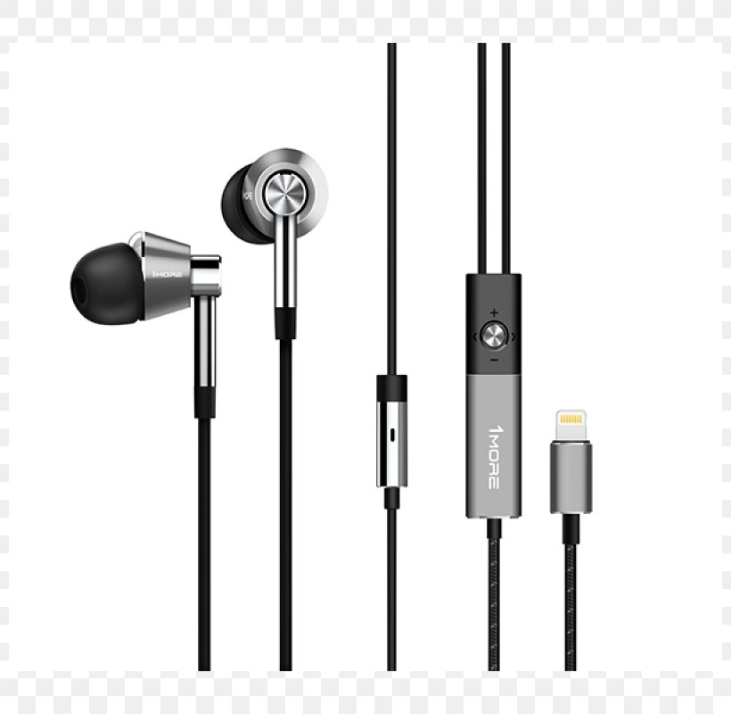 Microphone 1More Triple Driver In-Ear Lightning Headphones Écouteur, PNG, 800x800px, 1more Triple Driver Inear, Microphone, Apple, Apple Earbuds, Audio Download Free