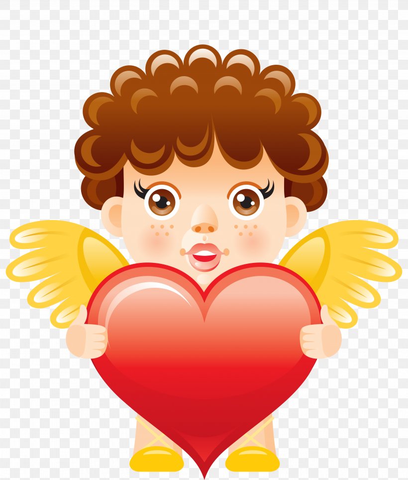 Angel Heart Cupid Clip Art, PNG, 5277x6207px, Watercolor, Cartoon, Flower, Frame, Heart Download Free