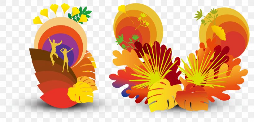 Color Leaf Pattern Poster Material, PNG, 2833x1361px, Leaf, Art, Designer, Floral Design, Flower Download Free