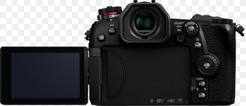 Panasonic Lumix DC-G9 Sony Alpha 7R Mirrorless Interchangeable-lens Camera, PNG, 1200x517px, Panasonic Lumix Dcg9, Camera, Camera Accessory, Camera Lens, Cameras Optics Download Free