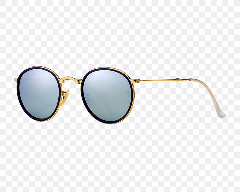 Ray-Ban Round Metal Folding Aviator Sunglasses, PNG, 1000x800px, Rayban, Aviator Sunglasses, Blue, Eyewear, Glasses Download Free