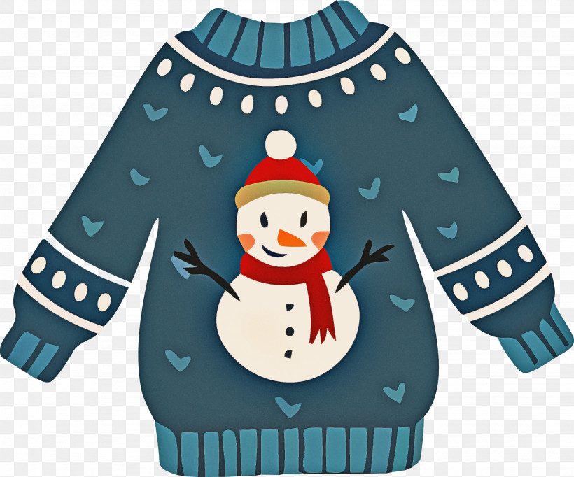 Santa Claus, PNG, 2873x2390px, Christmas Sweater, Cartoon, Cartoon Sweater, Outerwear, Santa Claus Download Free