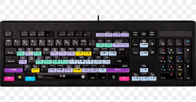 Computer Keyboard Apple Keyboard Blackmagic DaVinci Resolve Blackmagic Design Backlight, PNG, 1000x520px, Computer Keyboard, Apple Keyboard, Audio Receiver, Backlight, Blackmagic Davinci Resolve Download Free