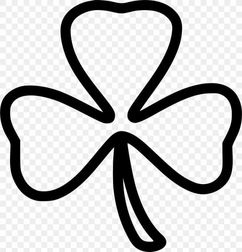 Four-leaf Clover, PNG, 940x980px, Leaf, Area, Black And White, Body Jewelry, Clover Download Free